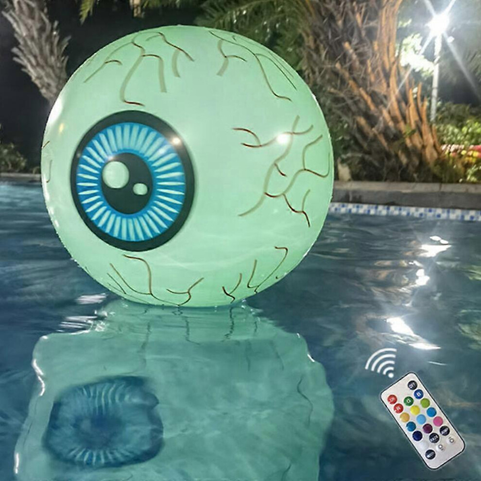 Halloween Inflatable Eyeball Colorful LED Light Balloon with Remote Control Color Changing Ghost Eyeball Garden Yard Lawn Bar Party Decoration