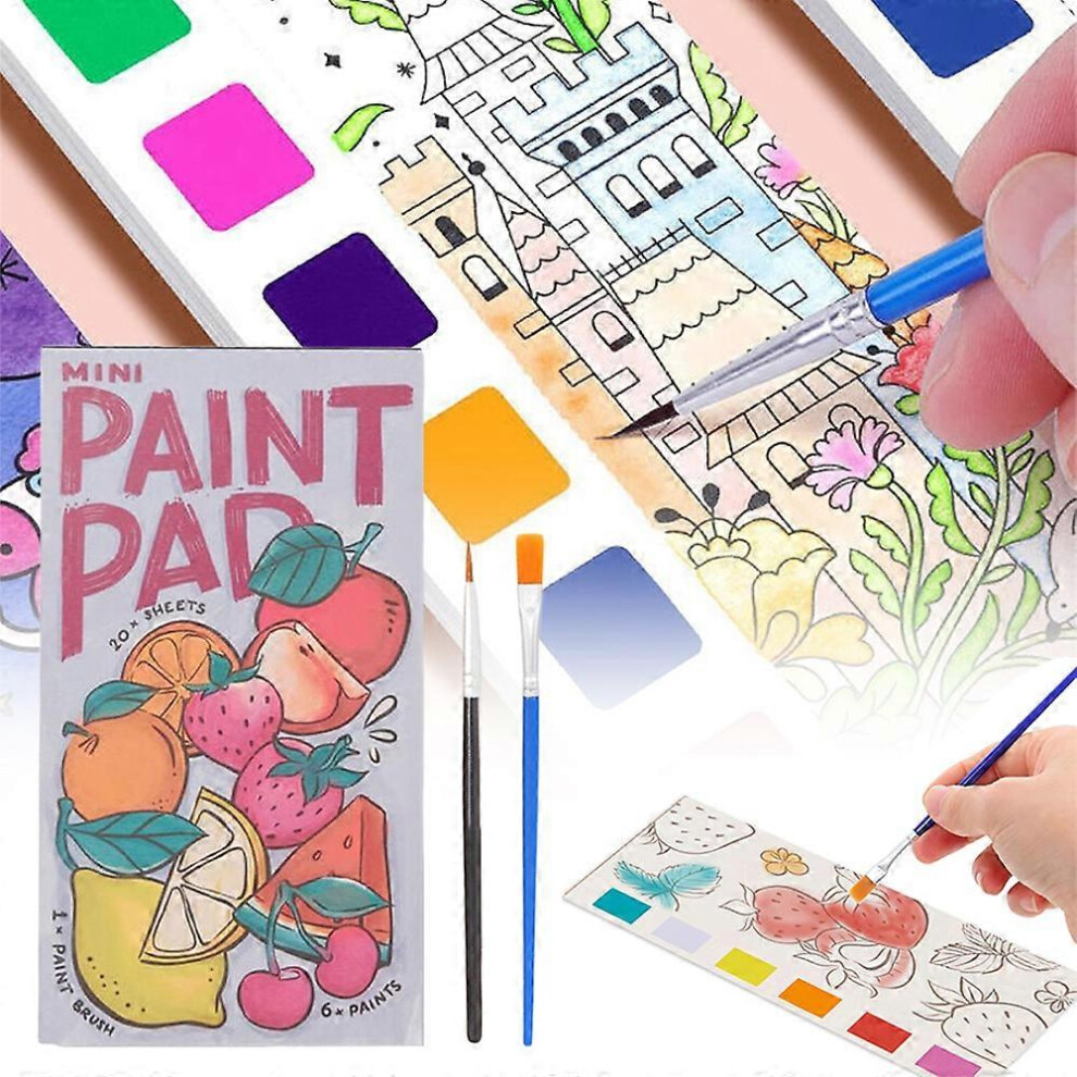 Mini-tampon à peinture, Mini-tampon à peinture à l'eau, Livre de poche de peinture à l'eau