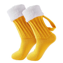 3D Beer Mug Socks Unisex Winter Warm Knit Fluffy Fleece Slipper Floor Sock Novelty Funny Christmas Gift
