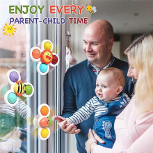 3Pcs Baby Suction Cup Spinning Top Toys Set Multifunctional Decompression Toy Top Sucker Toy Baby Pressing Exercise Finger