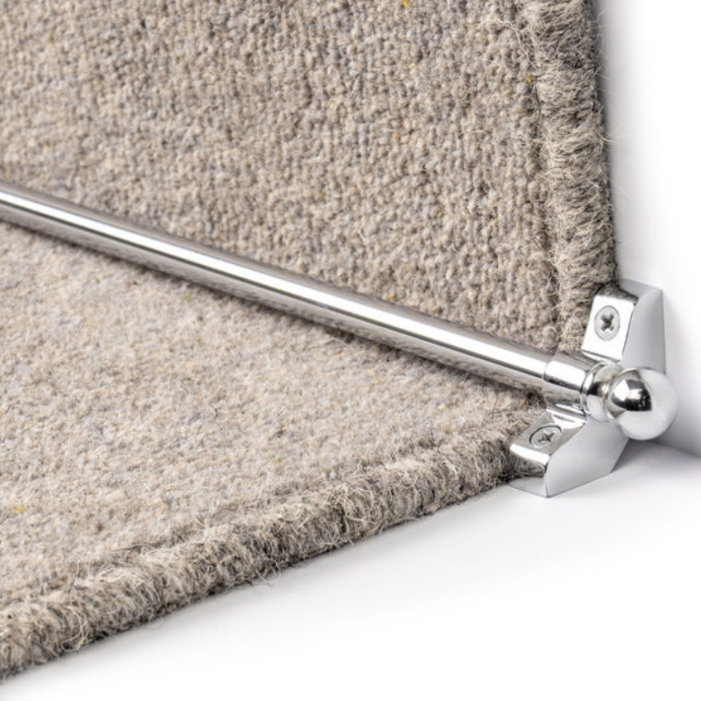 13 Pieces Stair Runner Rods 70cm Width - Chrome Finish