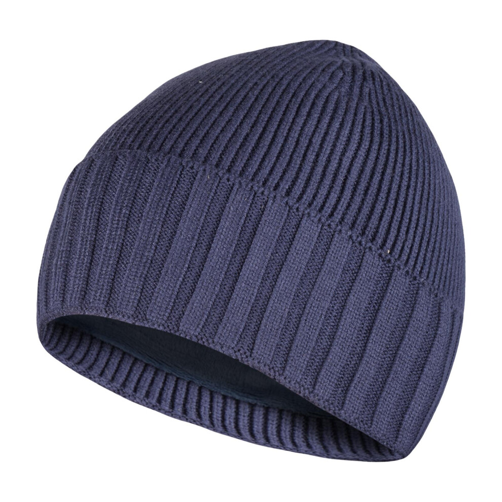 (Navy) Mens Winter Hat Strechable Soft VelvetLined Beanie