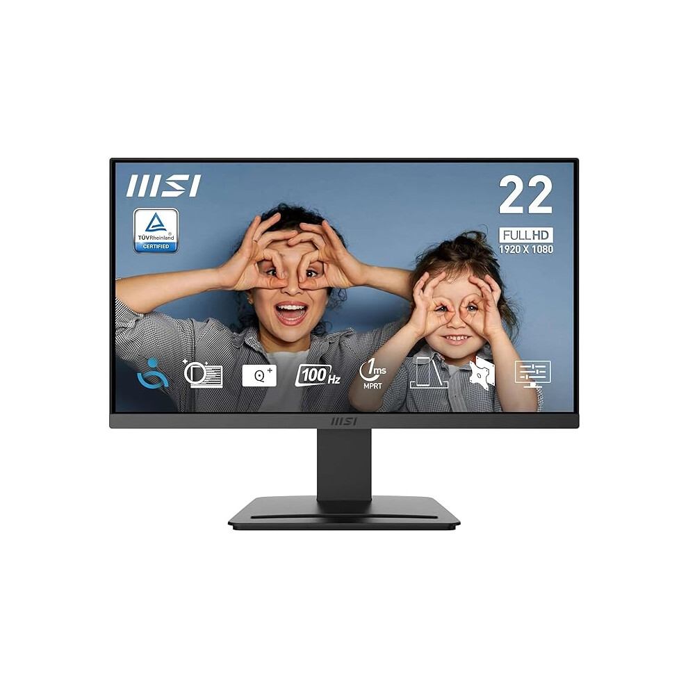 MSI PRO MP223 E2 21.45-Inch Full HD Office Monitor  1920 x 1080 Resolution, 100Hz, Eye-Friendly Screen, Tilt-Adjustable - HDMI 1.4b, DisplayPort 1.2a