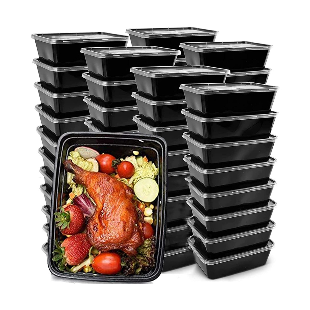 50-Pack Meal Prep Containers Reusable To-Go Food Containers Plastic Bento Boxes Food Storage Lunch Box