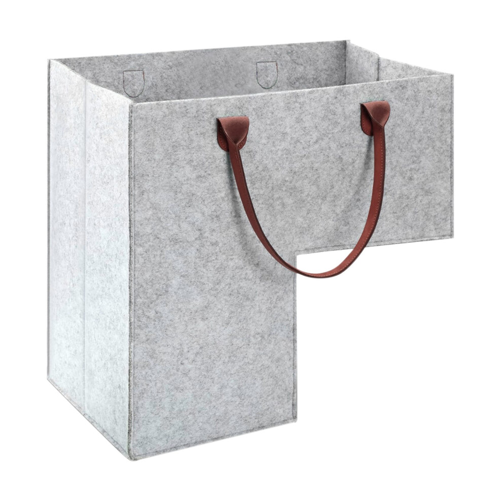 Stair Basket with Handles for 16 Inch Carpeted Stairs Basket Gray