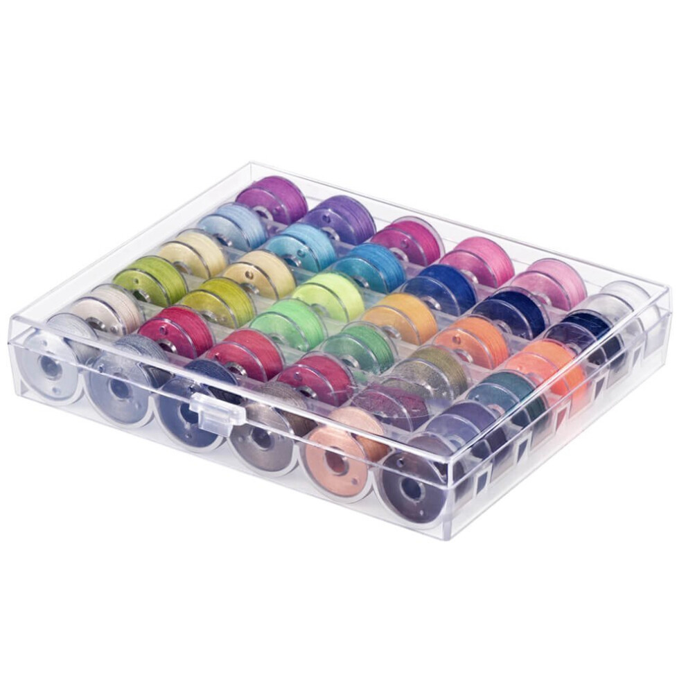 36 Pcs Bobbins & Sewing Threads with Soft Measuring Tape for Brother