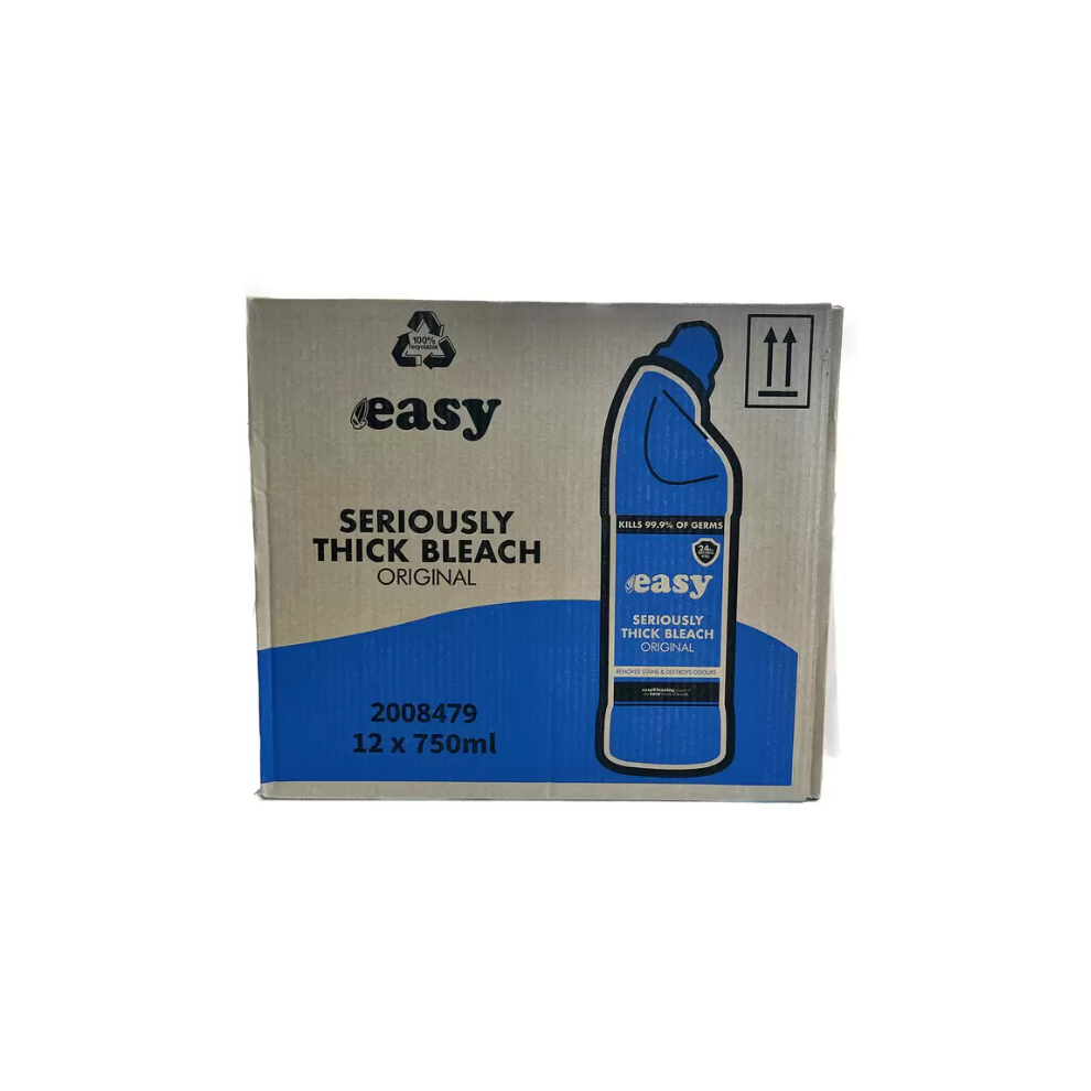 Easy Original Thick Bleach, Pack of 12 - 750ml Bottles