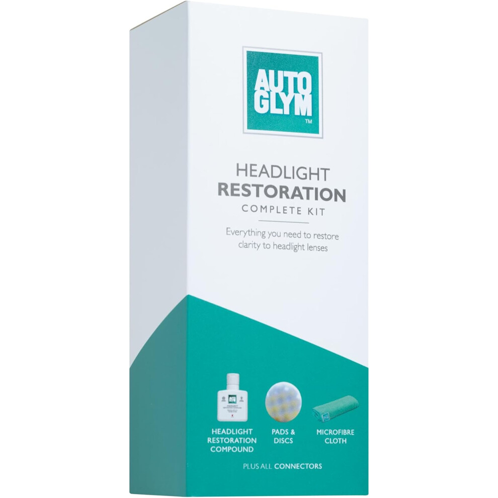 Roll over image to zoom in Autoglym Headlight Restoration Complete Kit, Quickly Restore Cloudy And Discoloured Headlights