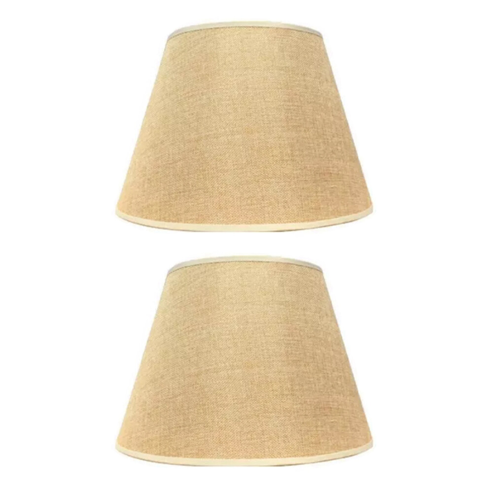 2X Lampe de Table Abat-Jour Accessoires E27 Lin Lampe de Chevet Applique Lampadaire Abat-Jour Tissu Diamètre Inférieur 30cm Jaune