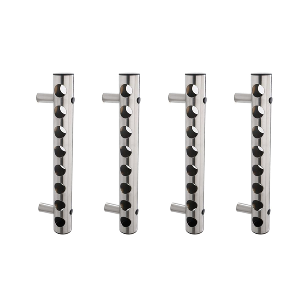 Lot de 4 porte-bouteilles de vin de haute qualité en acier inoxydable, support mural pour bar, rangement domestique, support de cuisine, 8 trous