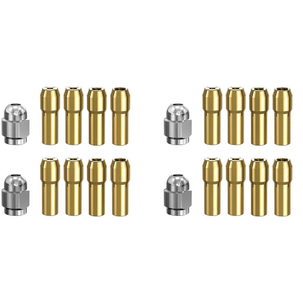 Lot de 20 pinces en laiton pour perceuse rotative à changement rapide 4485, écrou de rechange 0,8/1,2/1,5/1,8/2,0/2,4/3,0/3,2 mm