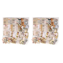 Lot de 400 fournitures de scrapbooking vintage pour agendas Junk Journal, autocollants en papier DIY, pack éphémère vintage, découpage