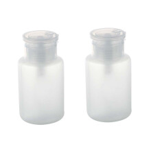 Lot de 2 flacons distributeurs à pompe en plastique pour vernis à ongles et dissolvant, 150 ml, blanc