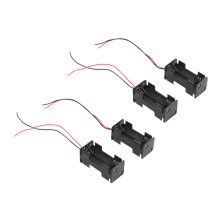 Lot de 4 boîtiers de rangement noirs à 2 couches pour piles AAA de 1,5 V avec fils conducteurs