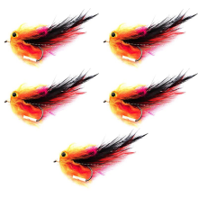Lot de 5 mouches de pêche à la mouche pour truite, saumon, brochet, taille 4, hameçon