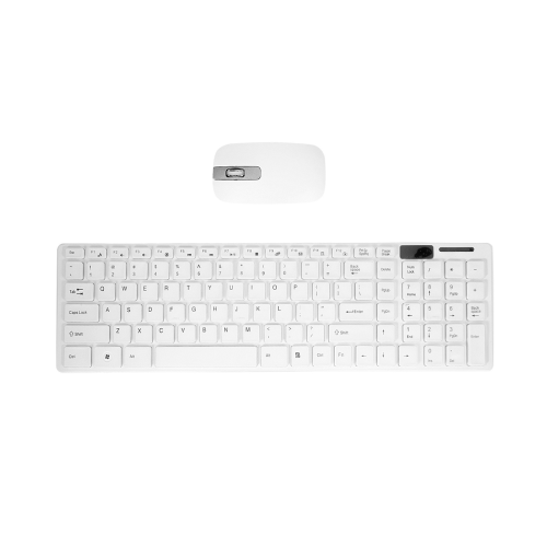 2X Wireless Slim White Keyboard + Wireless Optical Mouse Set for PC and Laptop 2