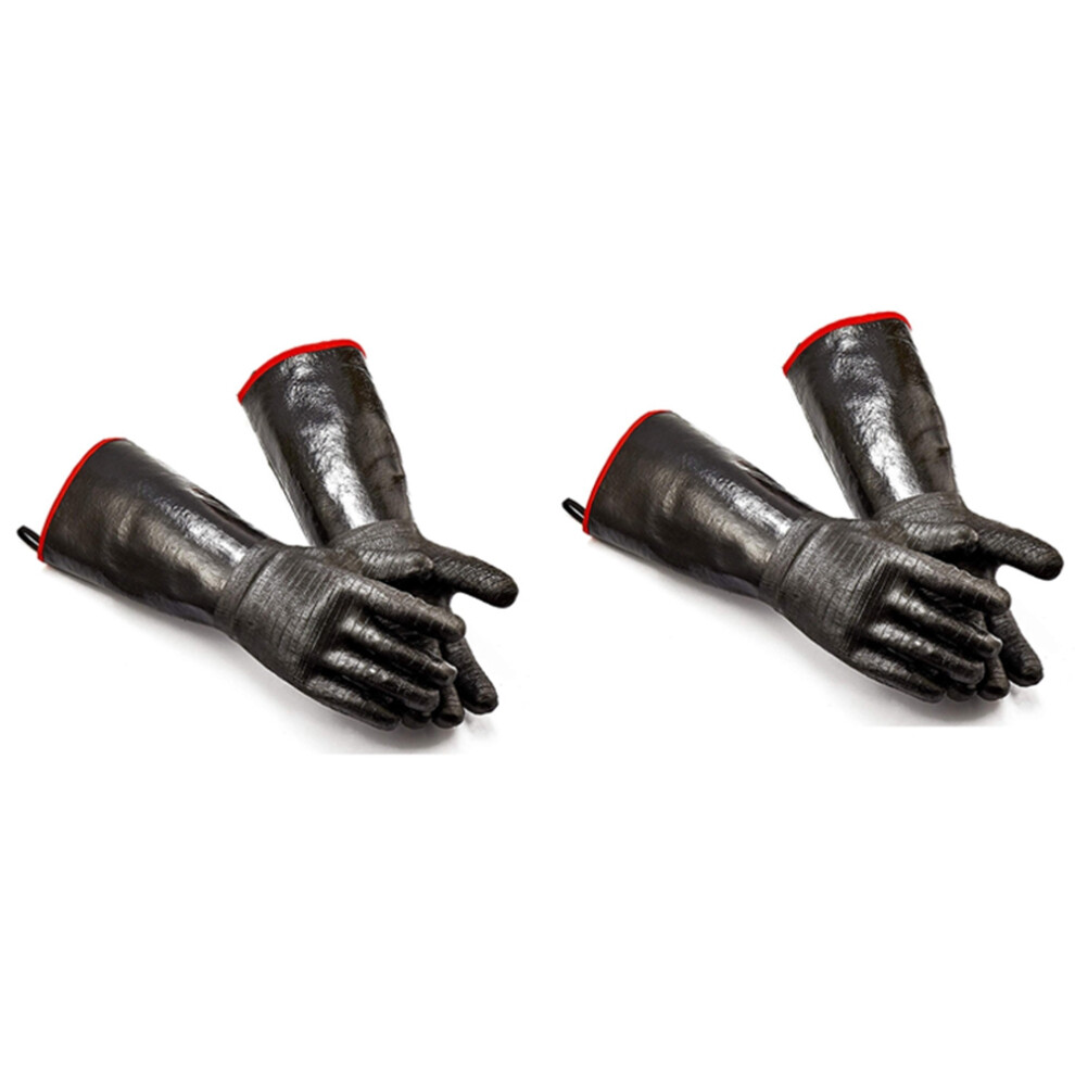 Lot de 4 gants de cuisine isolés pour barbecue/grill/fumoir/four/cuisson, manches longues de 43,2 cm