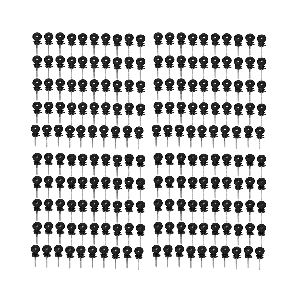 Lot de 200 anneaux isolants décalés pour clôture électrique, poteaux à visser, fil sécurisé, fournitures agricoles et de jardin, accessoires