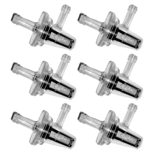 Lot de 6 filtres à carburant universels à angle droit pour moto, tuyaux de 1/4 pouce, 6 mm, pour KAWASAKI et Yamaha