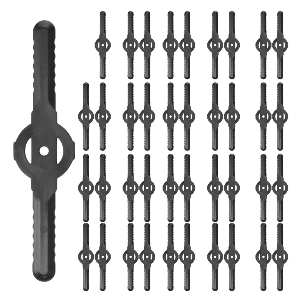Lot de 40 lames de coupe-herbe en plastique pour tondeuse à gazon sans fil, outil de jardin, accessoires pour tondeuse à gazon