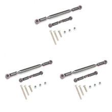 Lot de 3 tiges de traction réglables en métal pour servomoteur de direction, pour MN D90 D99 MN-90 FJ-45 1/12 RC Car Crawler, gris
