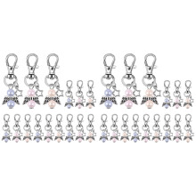 Lot de 66 mini porte-clés en forme d'angle avec pendentif en forme d'étoile pour cadeaux de fête, souvenir de baptême