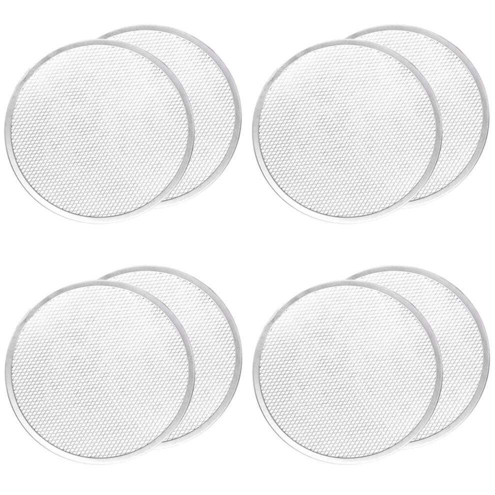 Lot de 8 plaques à pizza antiadhésives en aluminium à rebord sans couture de 12 pouces, plaque à pizza pour four, plateau à pizza