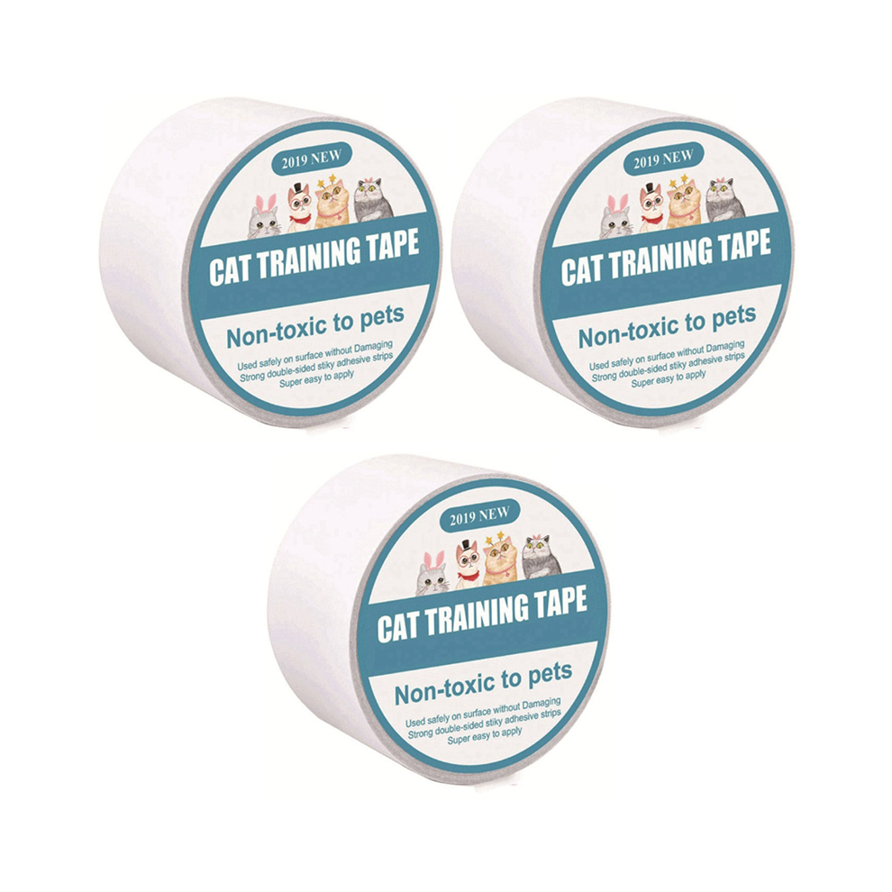Lot de 3 rouleaux de ruban adhésif anti-rayures pour meubles, 3 m x 6,35 cm, protection transparente contre les rayures des chats