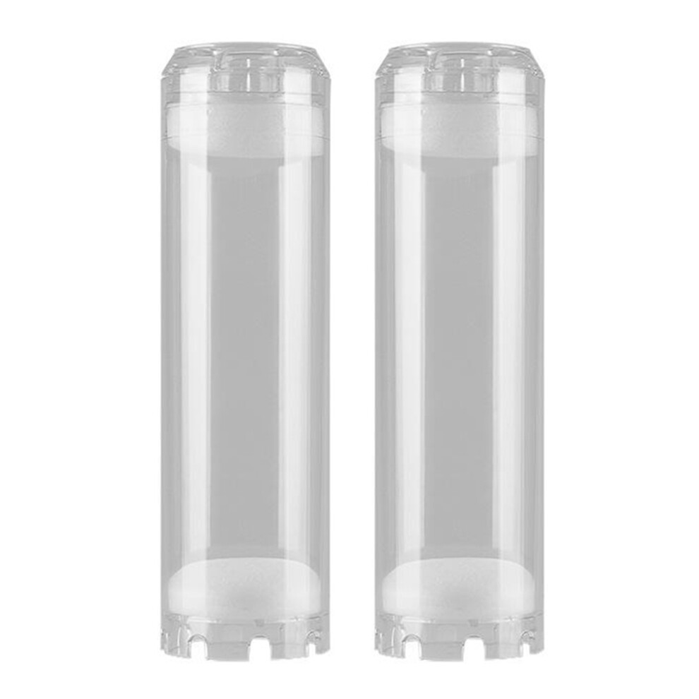 Lot de 2 cartouches filtrantes transparentes réutilisables de 10 pouces, boîtier de filtre à eau avec divers supports rechargeables