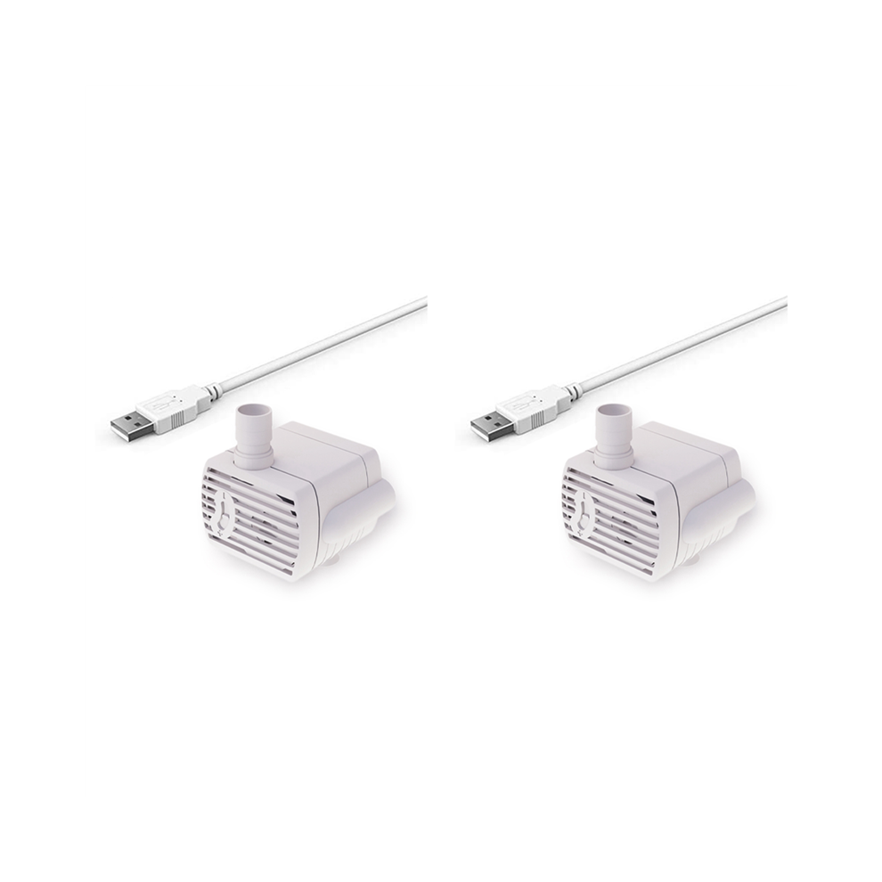 Lot de 2 pompes à eau ultra silencieuses pour fontaines à eau pour animaux de compagnie Pompe à eau submersible USB DC5V