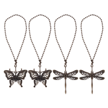 Lot de 4 chaînes de traction pour ventilateur de plafond en bronze, rallonge de chaîne pour éclairage et ventilateur, libellule et papillon