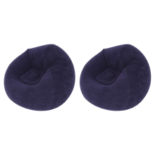 2X Grand Canapé Gonflable Pouf Flocage PVC Salon De Jardin Pouf Meubles D'extérieur Camping Sacs De Randonnée (A)