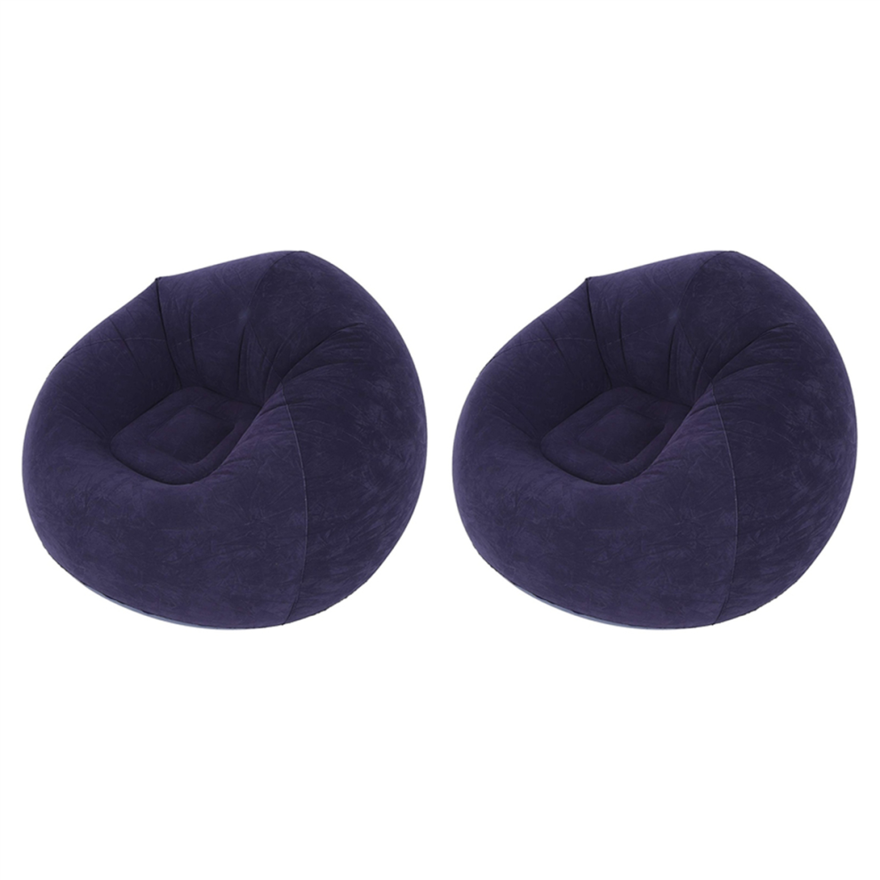 2X Grand Canapé Gonflable Pouf Flocage PVC Salon De Jardin Pouf Meubles D'extérieur Camping Sacs De Randonnée (A)