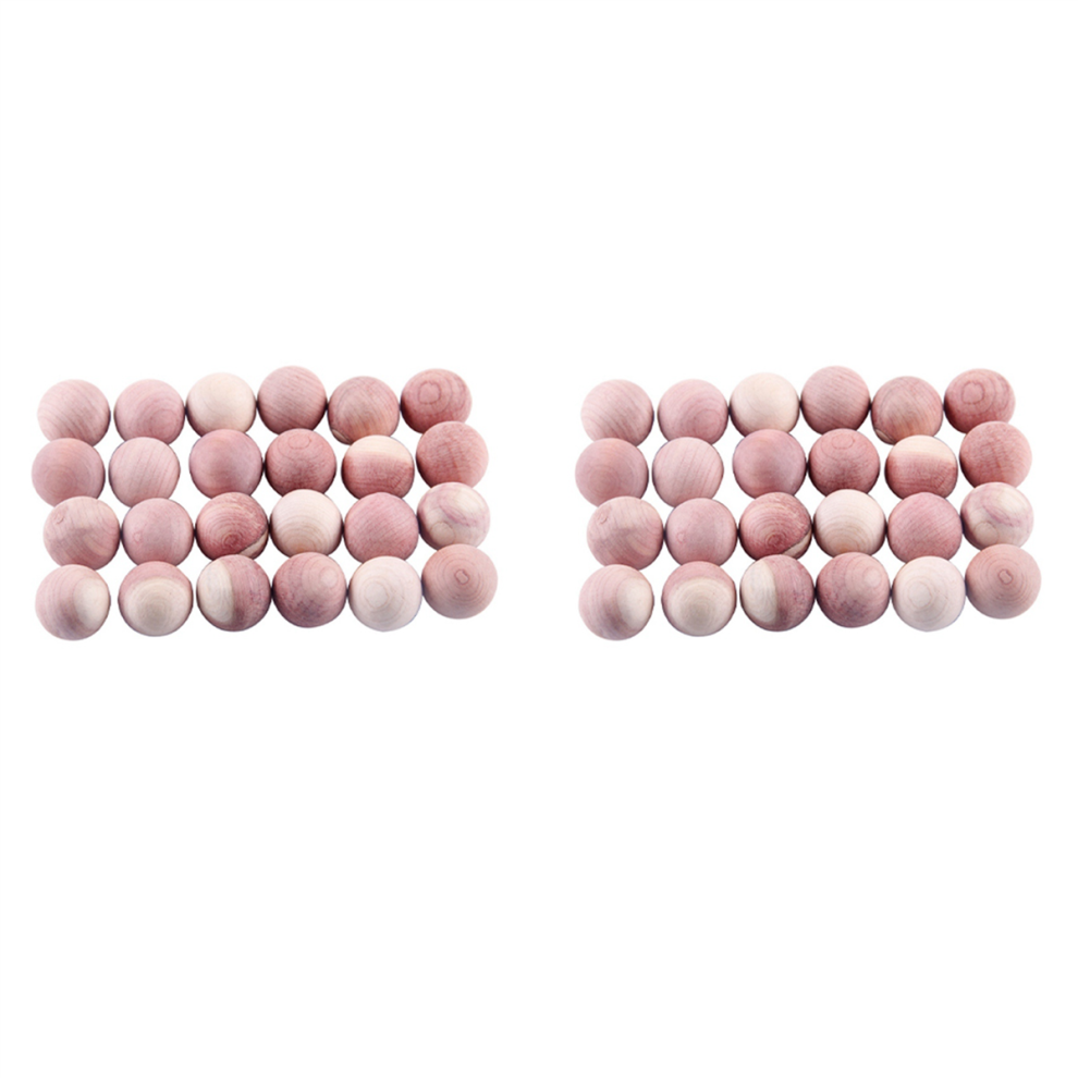 Lot de 48 boules de cèdre naturelles en bois de cèdre rouge aromatique pour vêtements, tiroir de rangement, garde-robe, désodorisant, accessoires