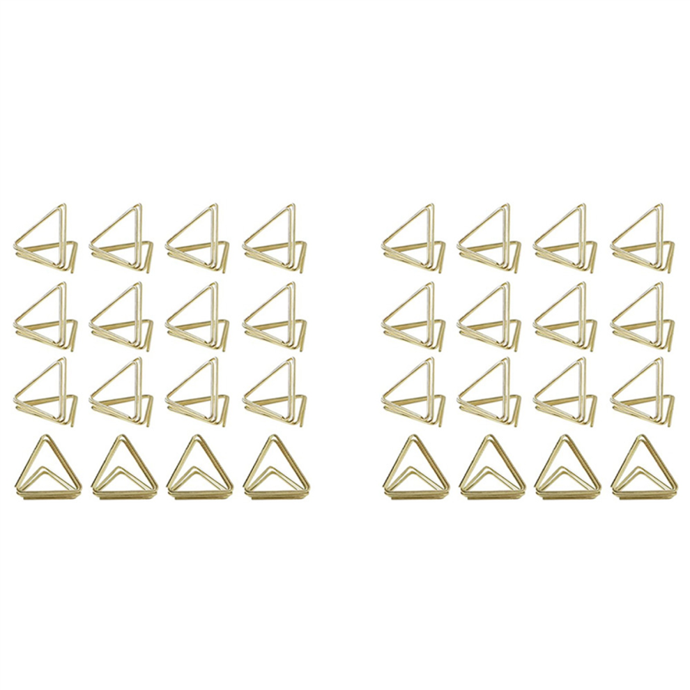Lot de 60 porte-cartes en forme de triangle pour mariage, numéros de table, porte-photos, clips pour fête d'anniversaire