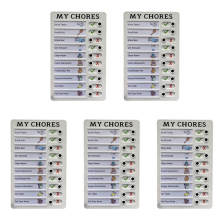 Lot de 5 marqueurs de liste de contrôle amovibles et réutilisables pour tâches ménagères, camping, liste de tâches à faire, tableau A