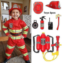(Toy2, 120cm height) Halloween Firefighter Cosplay Costume For Kids Boys Girls Carnival Party Sam Fireman Uniform Carnival Toys Outfits Work Clothing