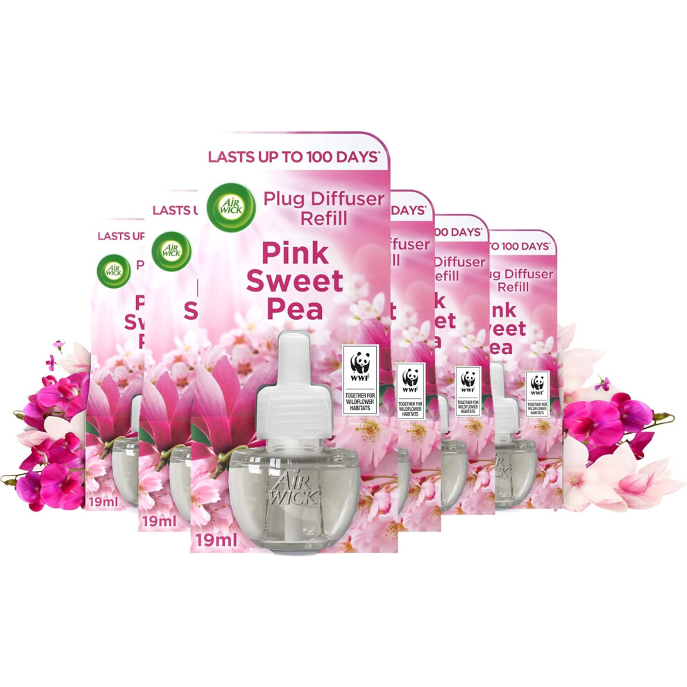 6 X Air Wick Plug In Oil Refills - Pink Sweet Pea