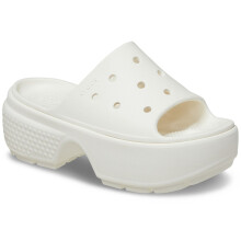 (White, 8 (Adults')) Crocs Stomp Slide Thermoplastic Chalk Slides