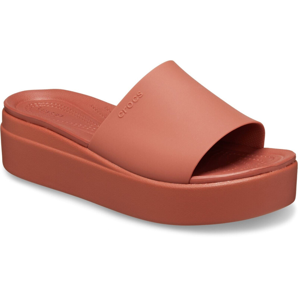(Brown, 4 (Adults')) Crocs Brooklyn Slide Thermoplastic Women's Spice Slides
