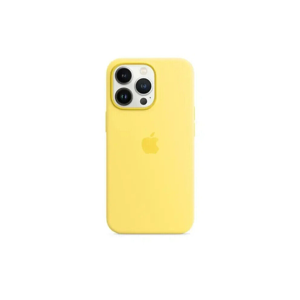 Photos - Case  Liquid Silicone  For iPhone 16 15 14 13 12 Pro Max 16 Plus Logo Cover Skins Yellow(Lemon Zest, For 14 Pro Max)
