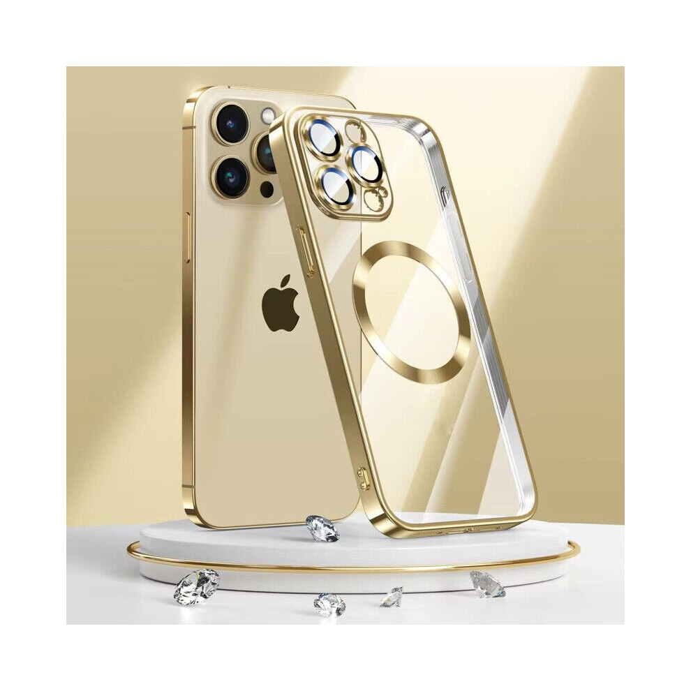(Gold, For iPhone 16 Pro Max) Case For Apple iPhone 16 15 13 12 11 Pro Max 14 Plus Shockproof Magnetic Cover