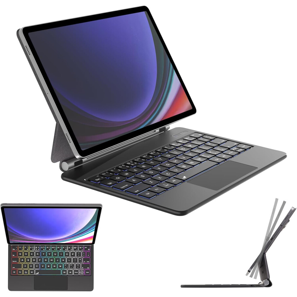 Magic Keyboard for Samsung Galaxy Tab S8 11", Magnetic Floating Stand, Precision Multi-Touch Trackpad, Backlight and UK Layout