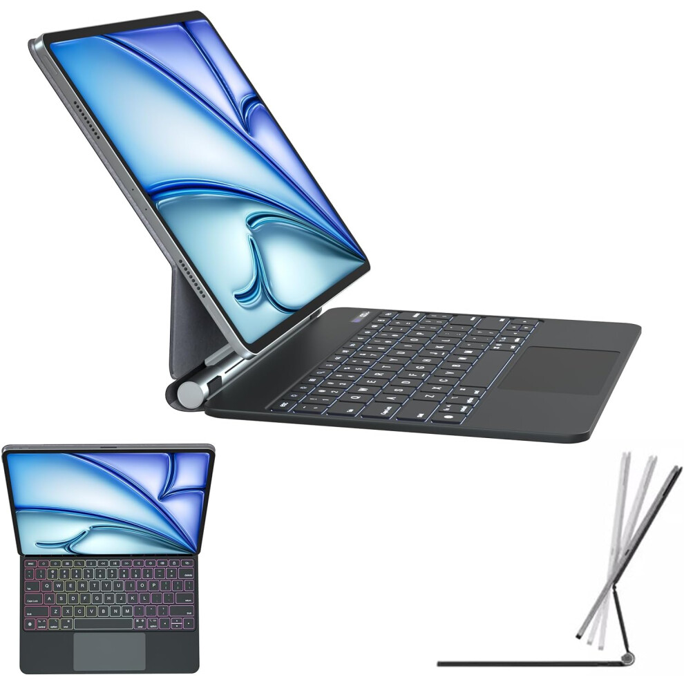 Techgear Magic Keyboard For Apple Ipad Air 5, Ipad Air 4, Magnetic Floating Stand, Precision Multi-Touch Trackpad, Backlight, For Ipad Air 5Th/4Th Generation