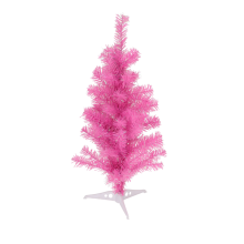 60cm Fuchsia Christmas Pink Tree Compact Modern Holiday Decor for Small Spaces