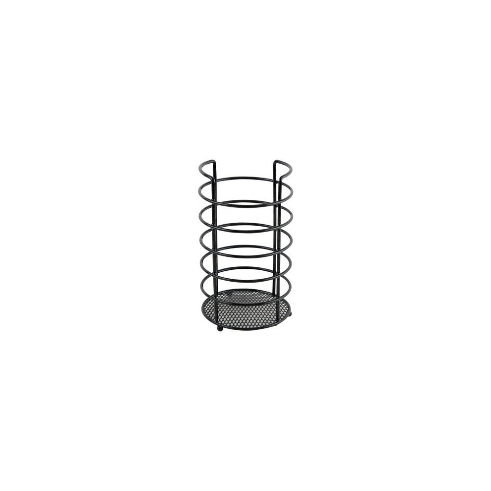 Black Utensil Holder Steel Wire Cutlery Storage and Drainer 22.5cm x 13cm