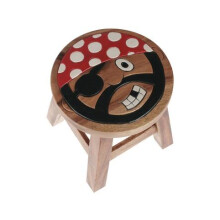 Wooden Kids Stool Pirate Design 25cm Medium Size for Kids Room Play Area