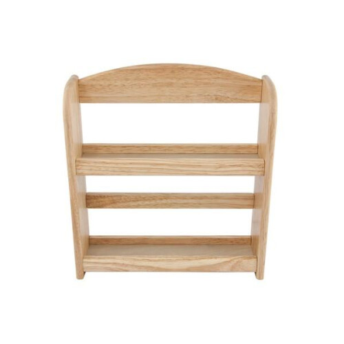 RB Spice Rack 2 Tier Hevea Wood 27cm Brown Compact Kitchen Organizer Storage