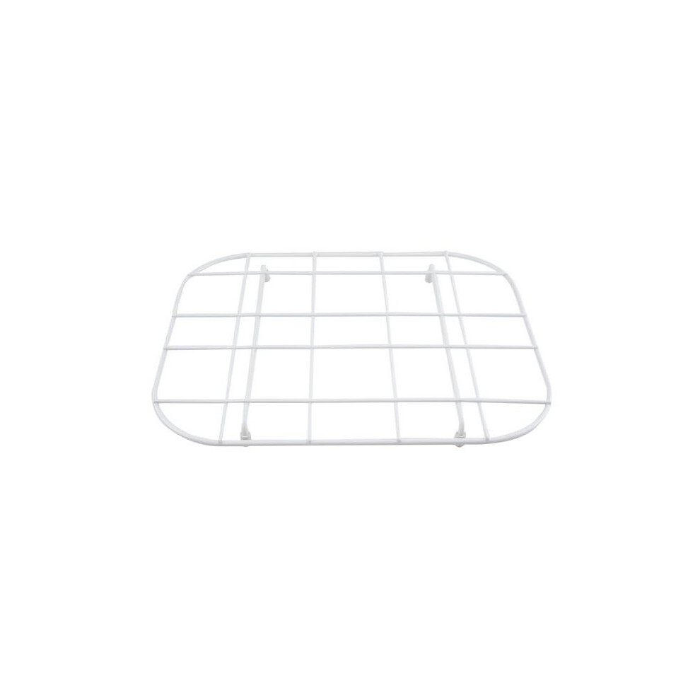 White Sink Protector Durable Coated Steel with Rubber Feet for Kitchen Sink Care