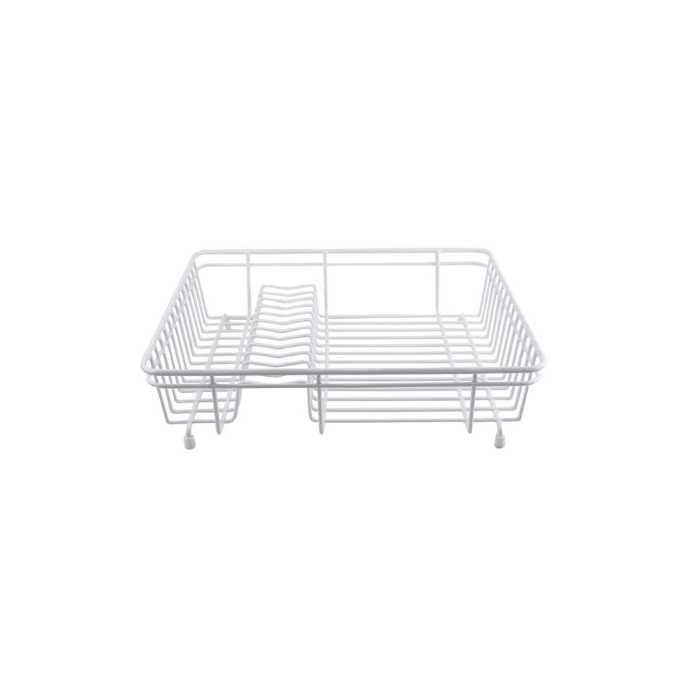 Apollo Large Dish Drainer Durable Coated Steel Stylish Compact Kitchen Storage White